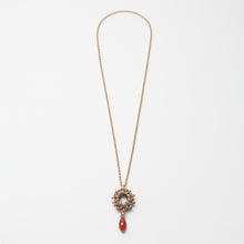 Load image into Gallery viewer, Collana Necklace Rosone Ottone Brass Carnelian Brengola 
